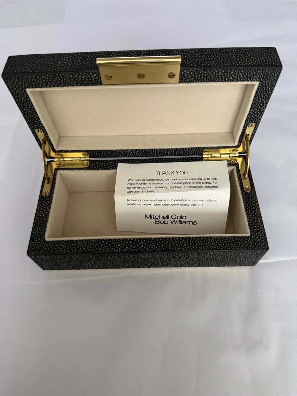 Mitchell Gold & Bob Williams Black Shagreen Jewelry/Watch Box